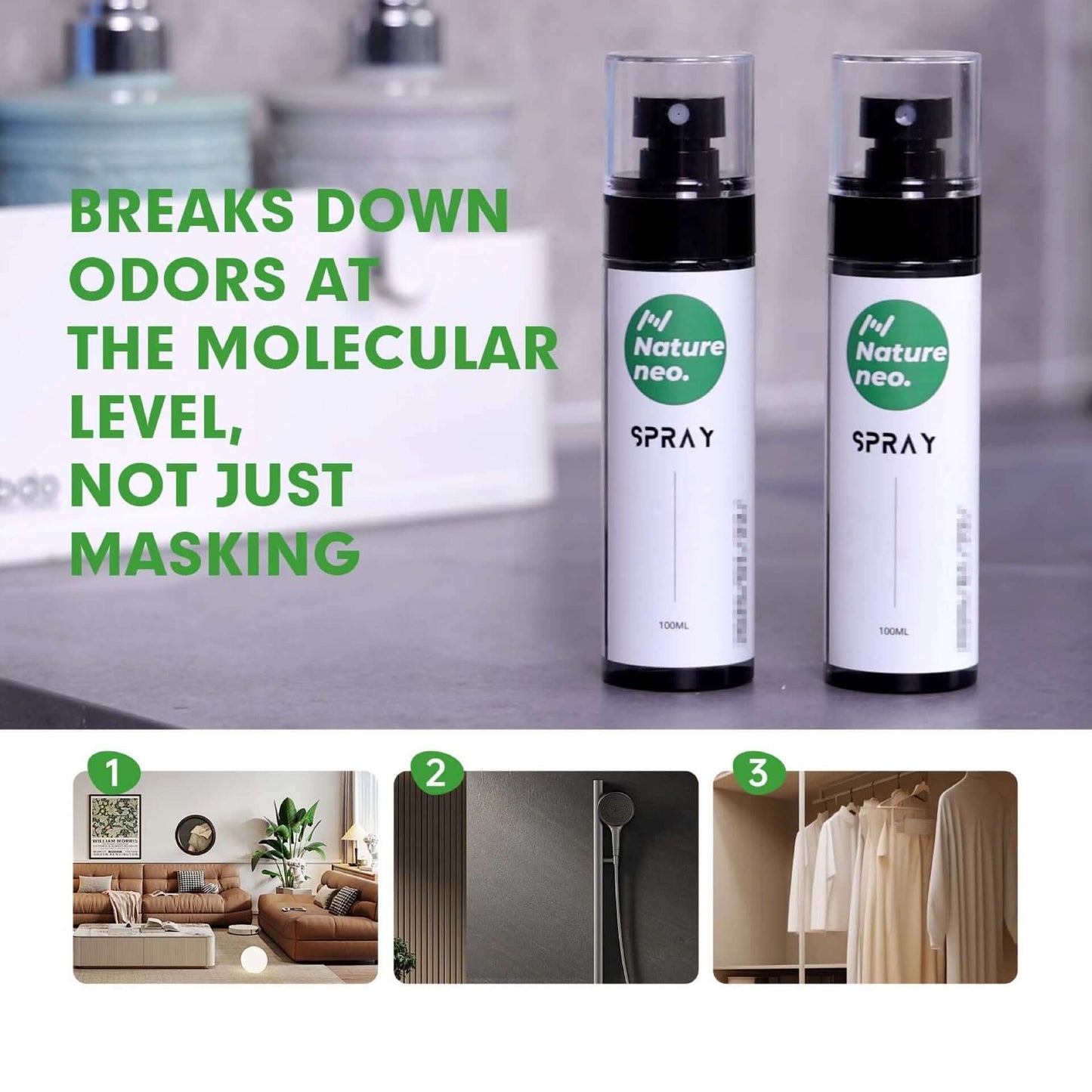 Natural Air Freshener & Odor Eliminator Spray for House - NATURENEO