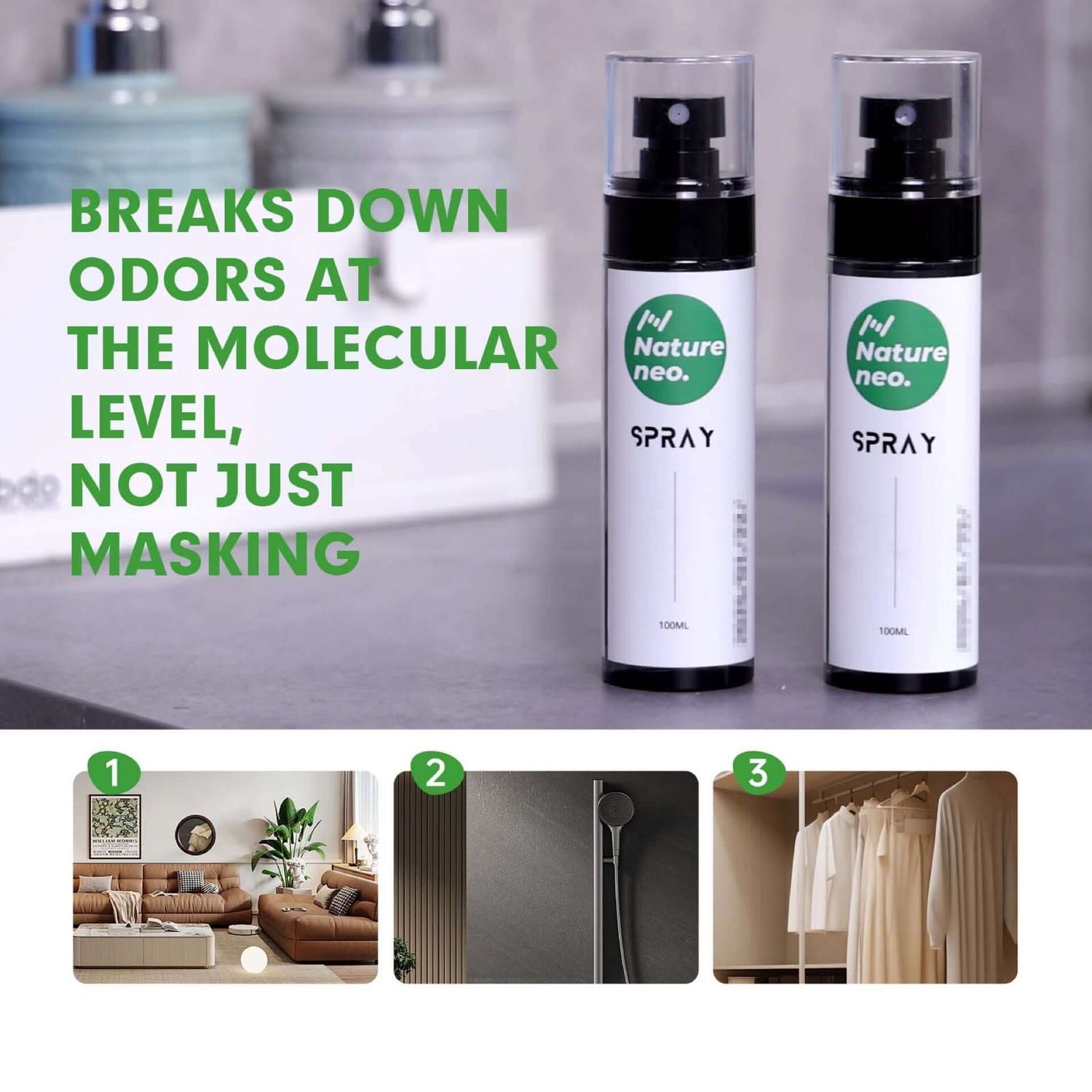 Natural Air Freshener & Odor Eliminator Spray for House - NATURENEO